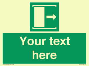 Custom sign safe condition Door slides right to open